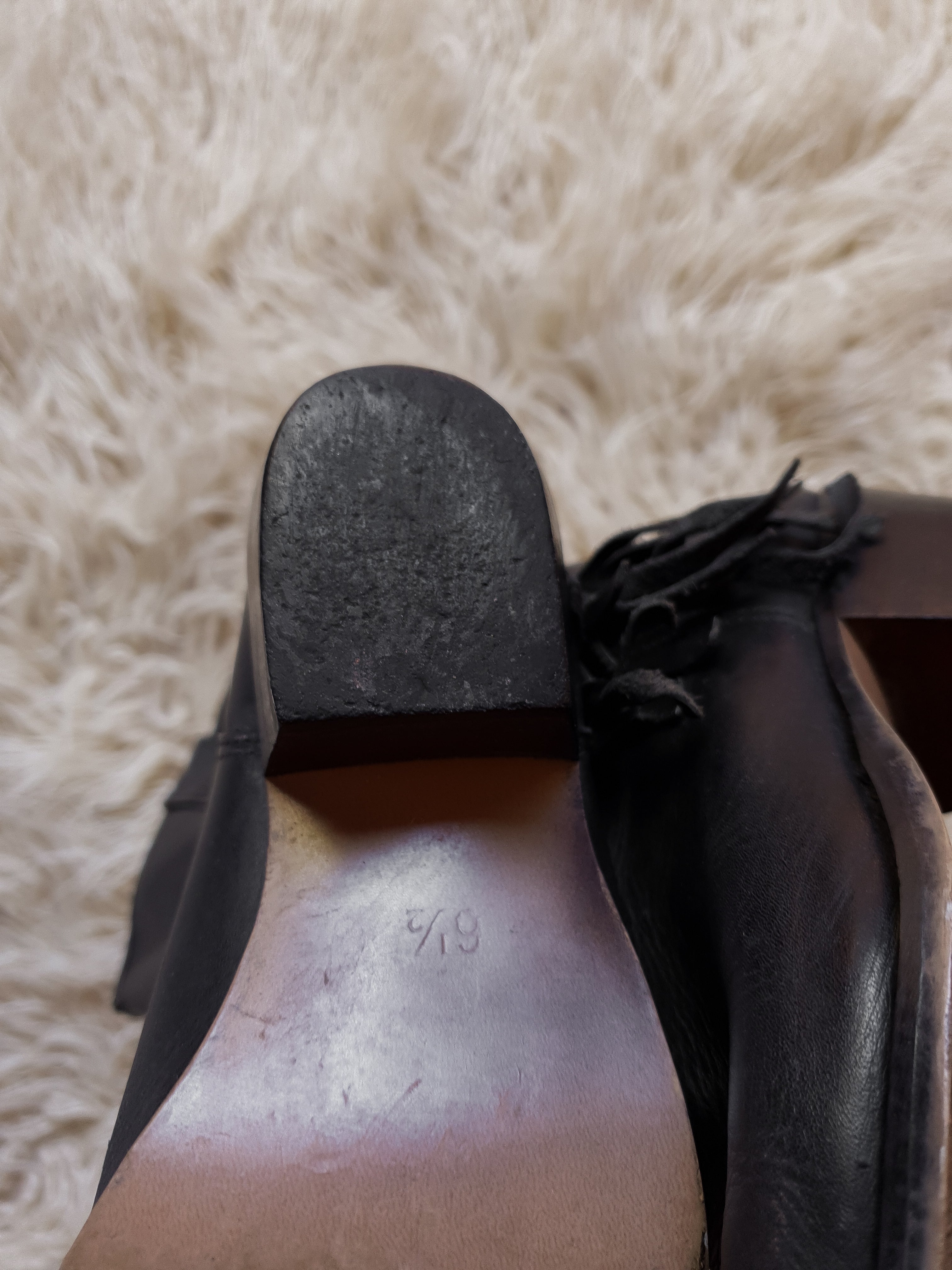 Vintage Black Leather Fringed Cowboy Boots
