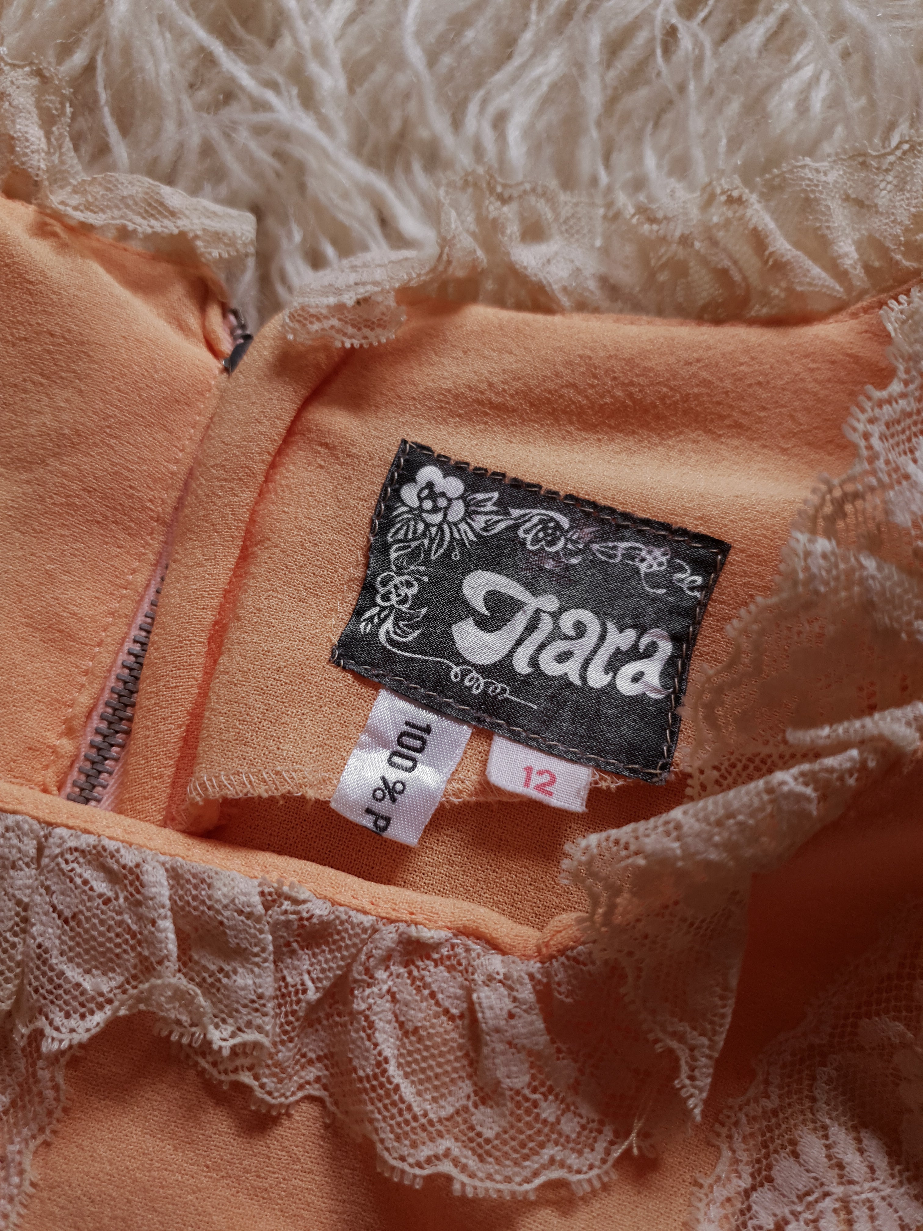 Vintage 1970s Peachy Pink Mini Prairie Dress