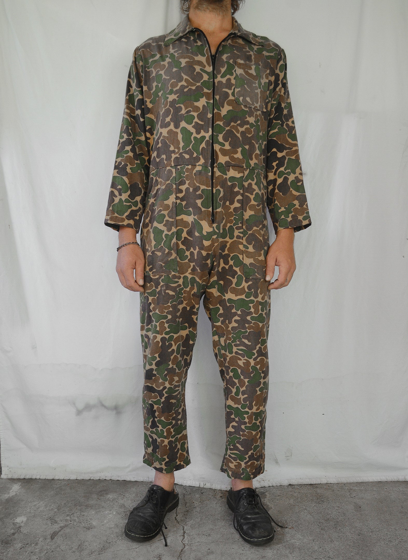 Vintage 1980s Camo Hunting Overalls