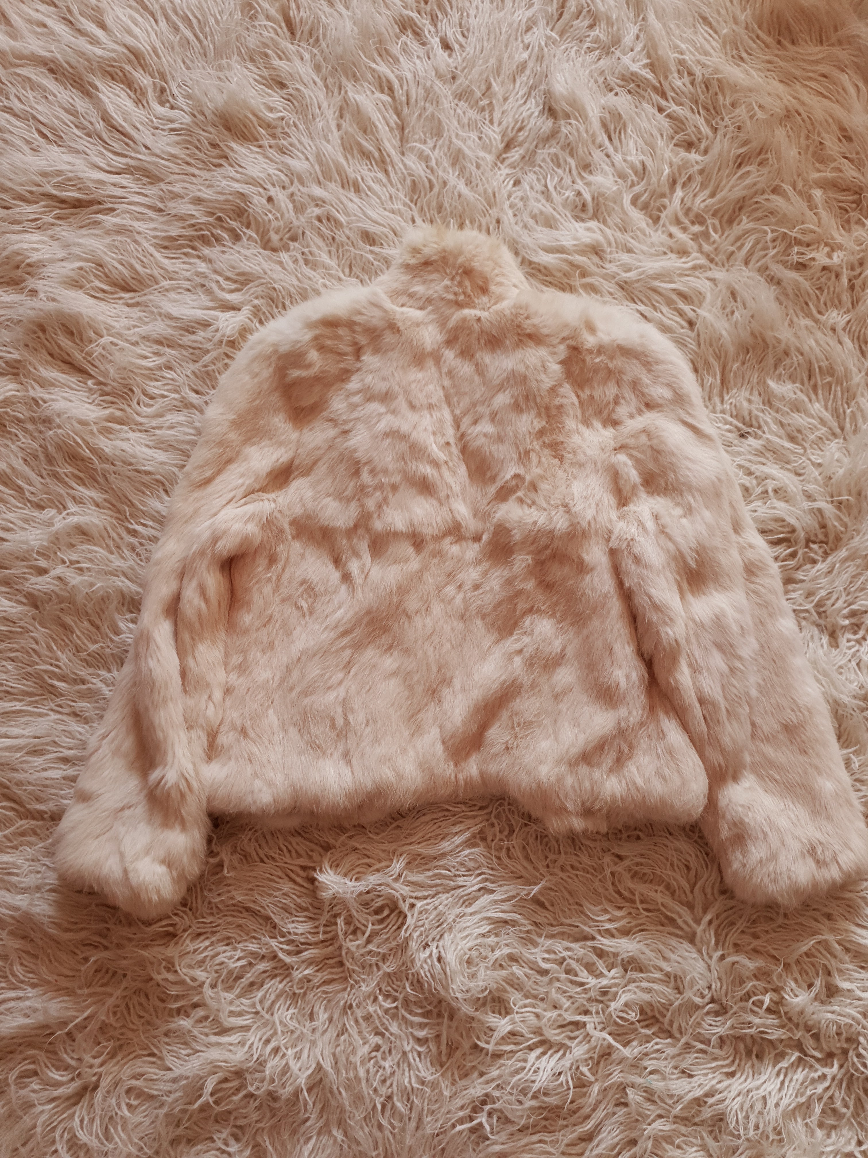 Vintage White Rabbit Fur Coat