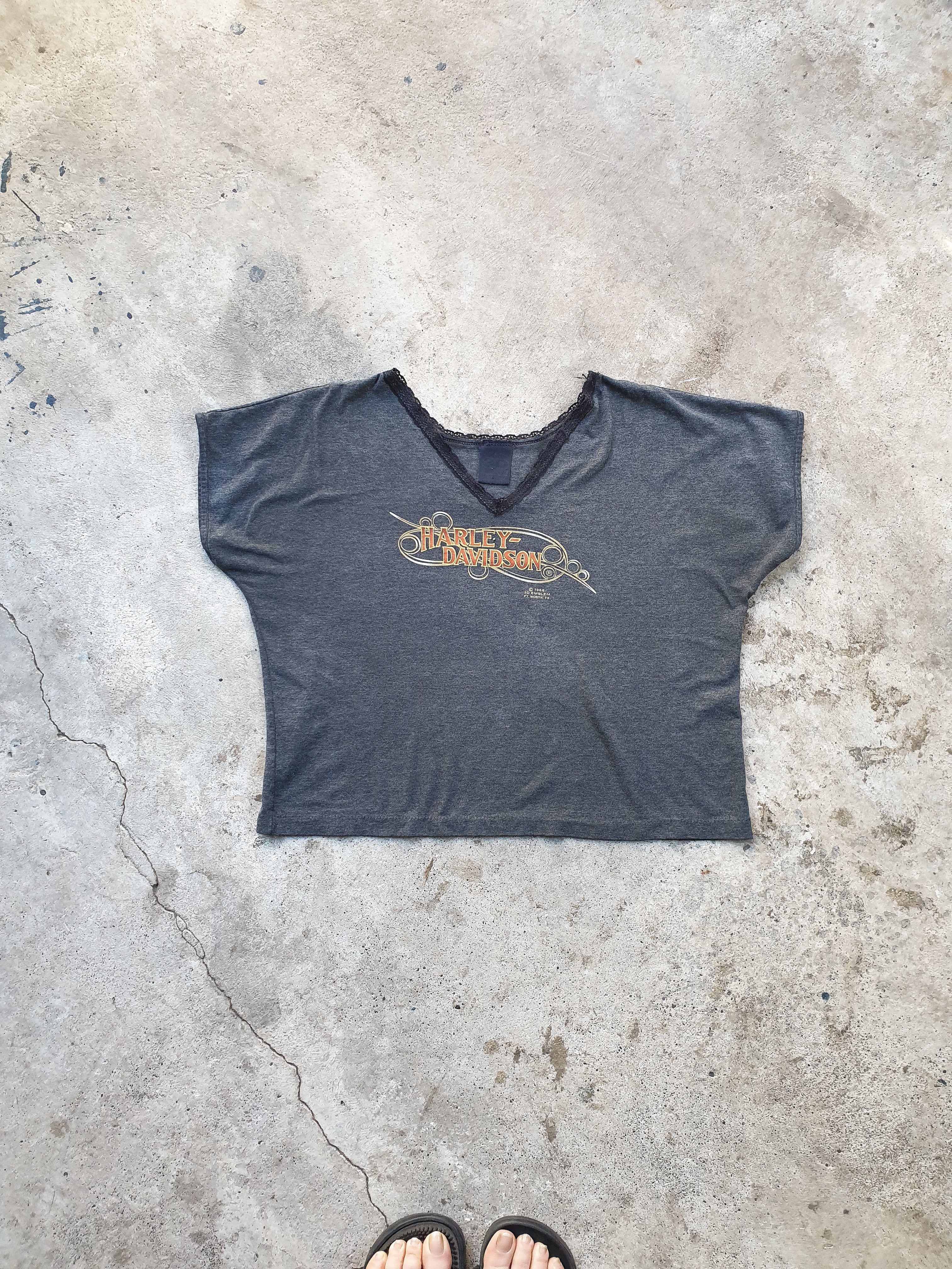 Vintage 86' Harley Davidson 3D Emblem Lace Tee