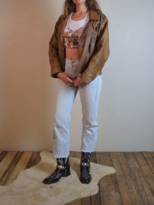 Vintage 80s Studded Concho Leather Moto Jacket