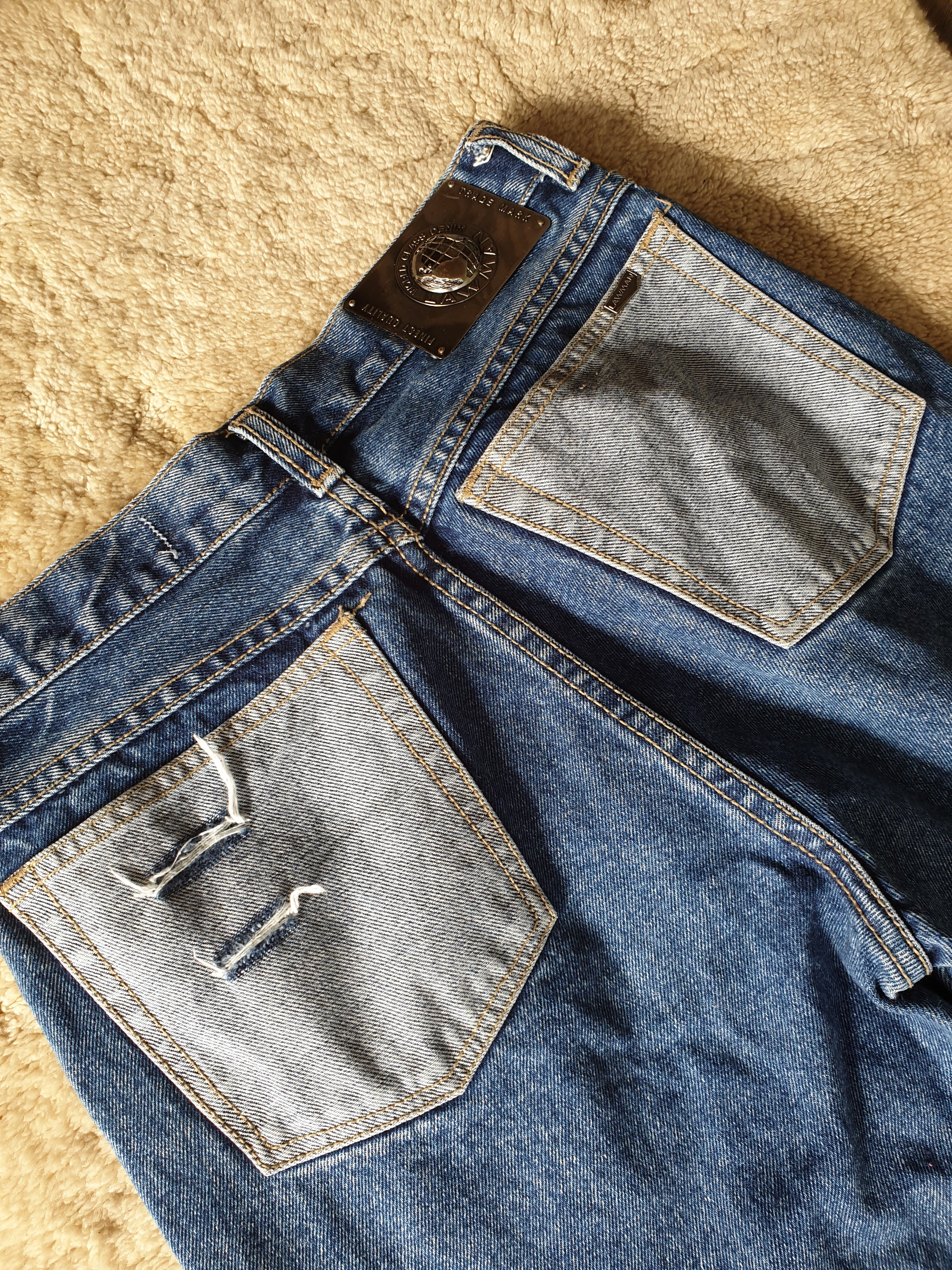 Vintage 80s cut off 'Lawman' distressed denim jeans