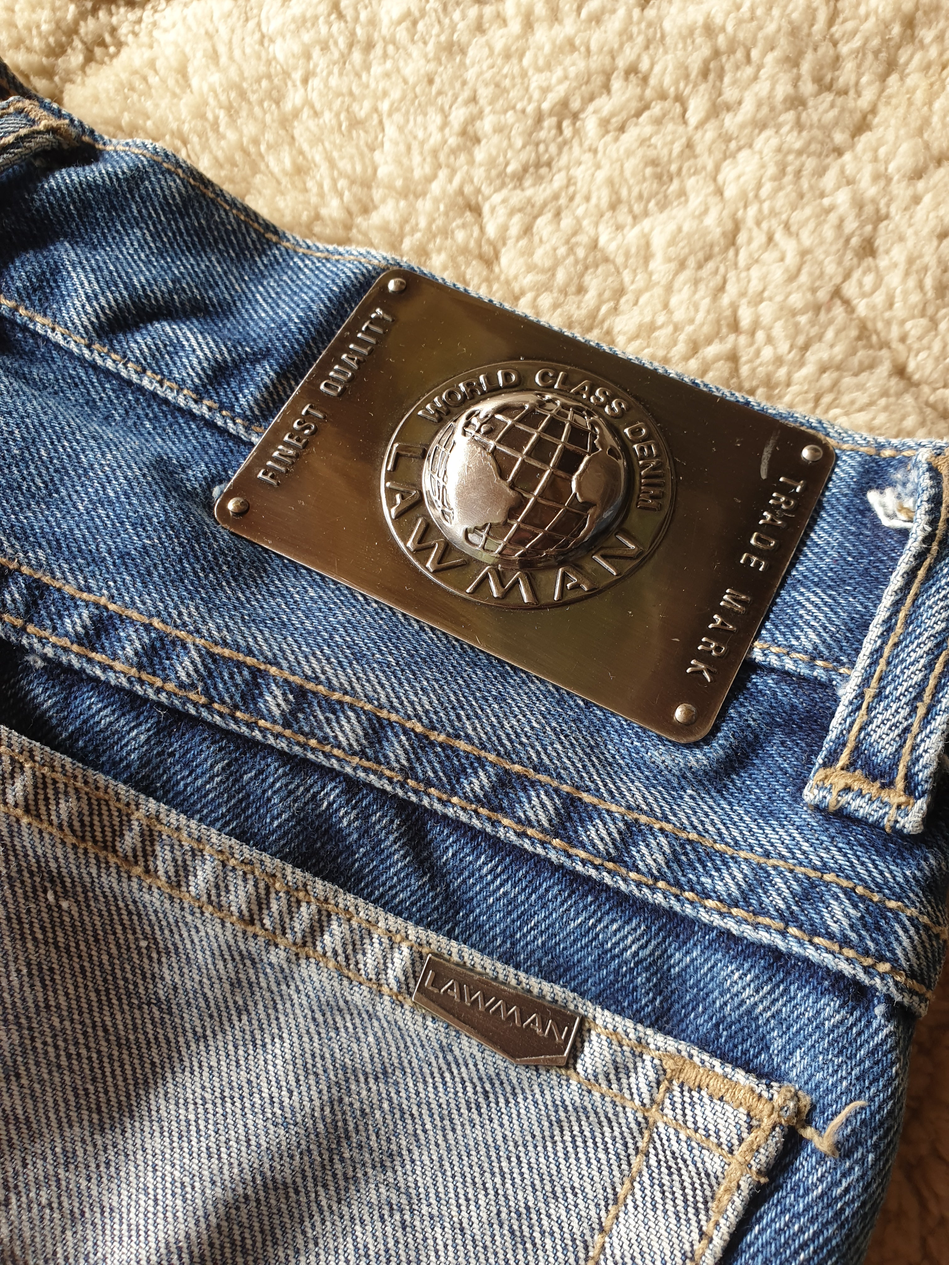 Vintage 80s cut off 'Lawman' distressed denim jeans