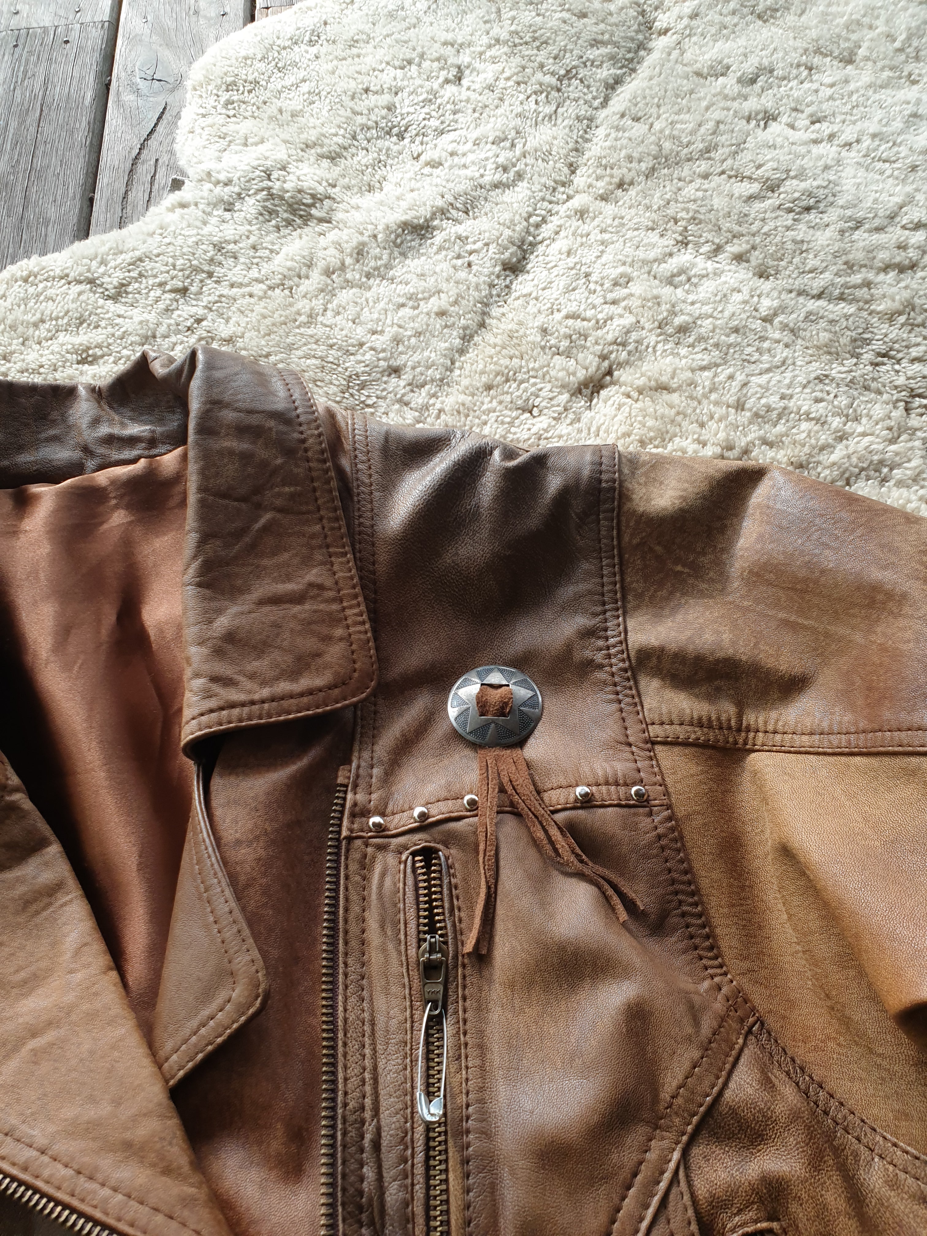 Vintage 80s Studded Concho Leather Moto Jacket