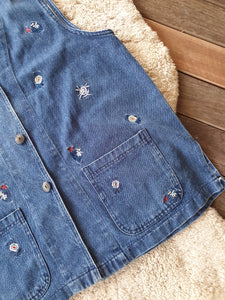 Vintage 90s Embroidered Denim Vest