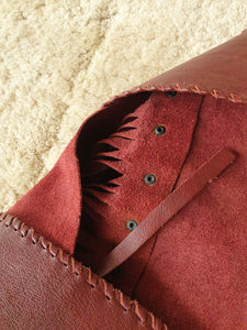 Vintage 70s Burgundy Leather Fringe Vest