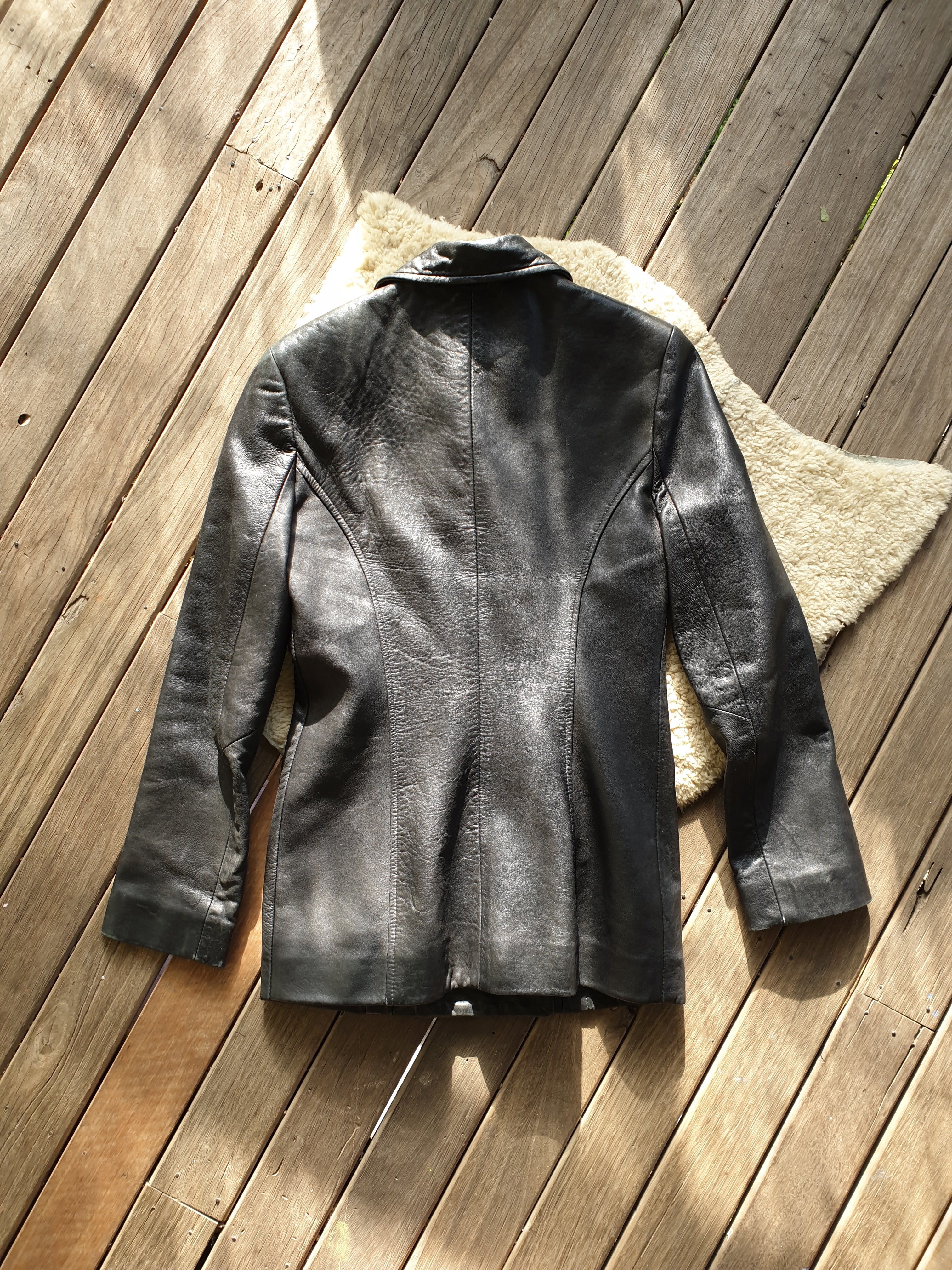 Vintage 90s Double Breasted Leather Jacket