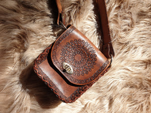 Vintage Tooled Leather Mini Bag