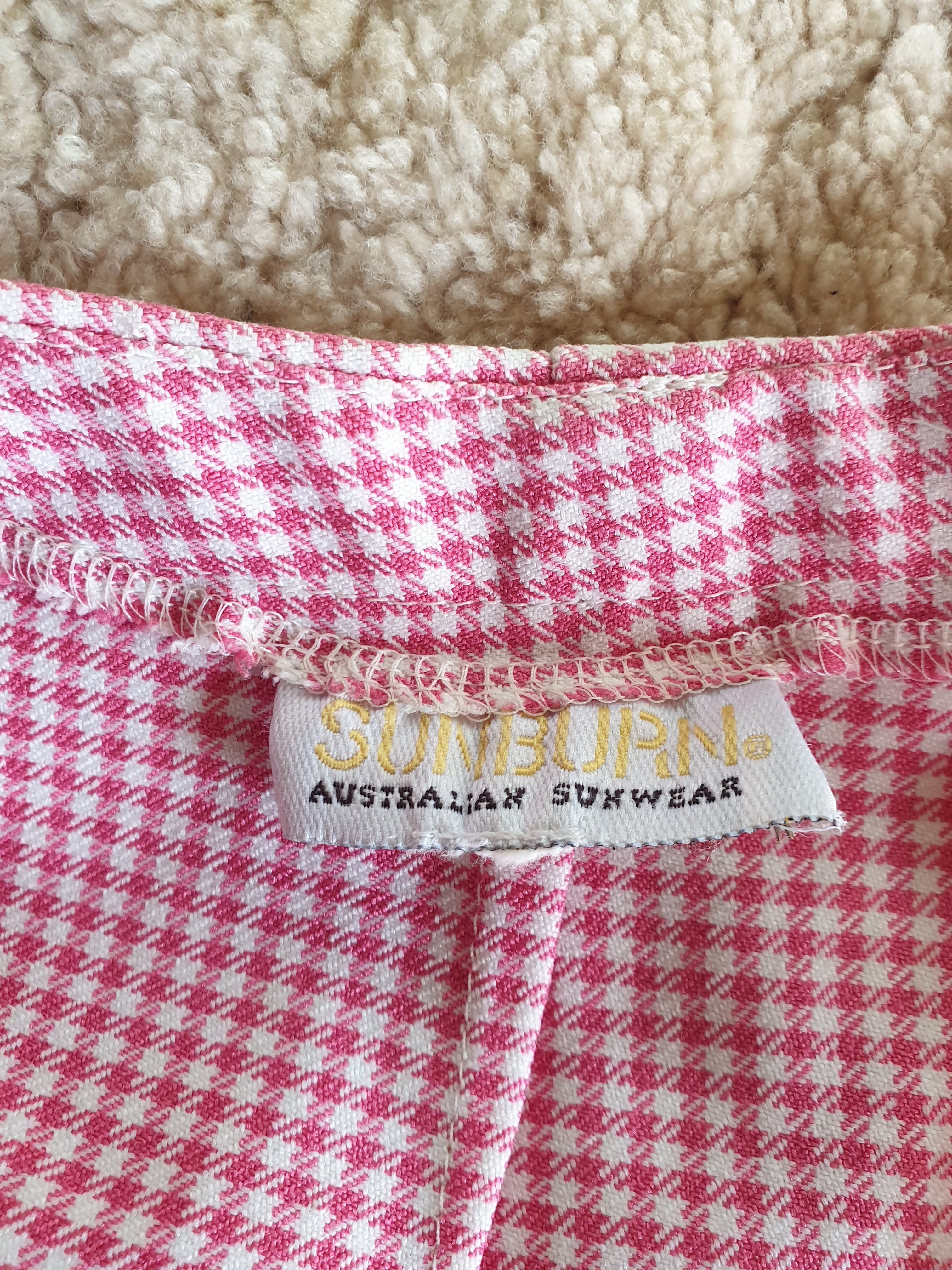 Vintage 70s/80s Sunburn Cropped Pink Gingham Pants