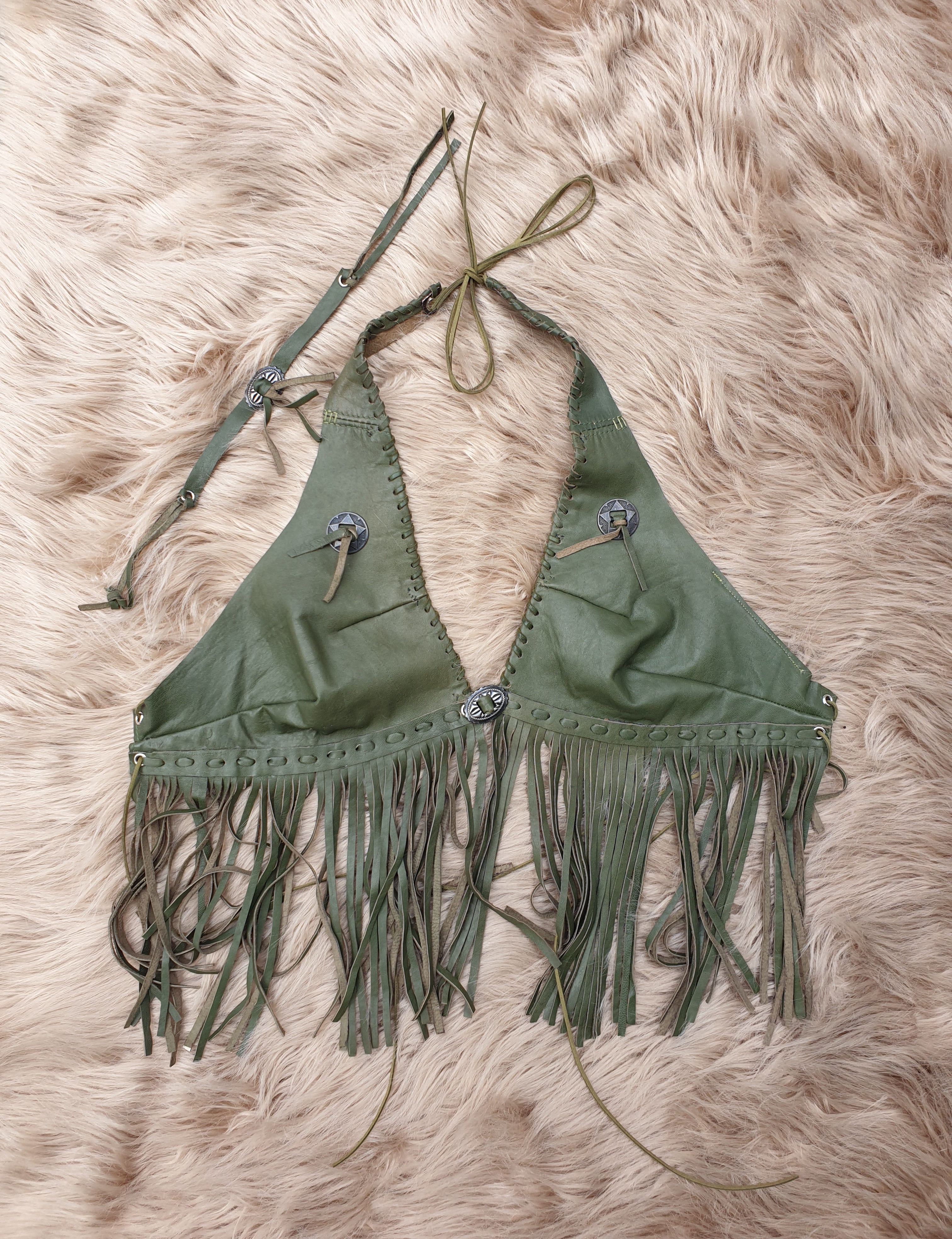 'Green with Envy' Leather Halter + Choker Set