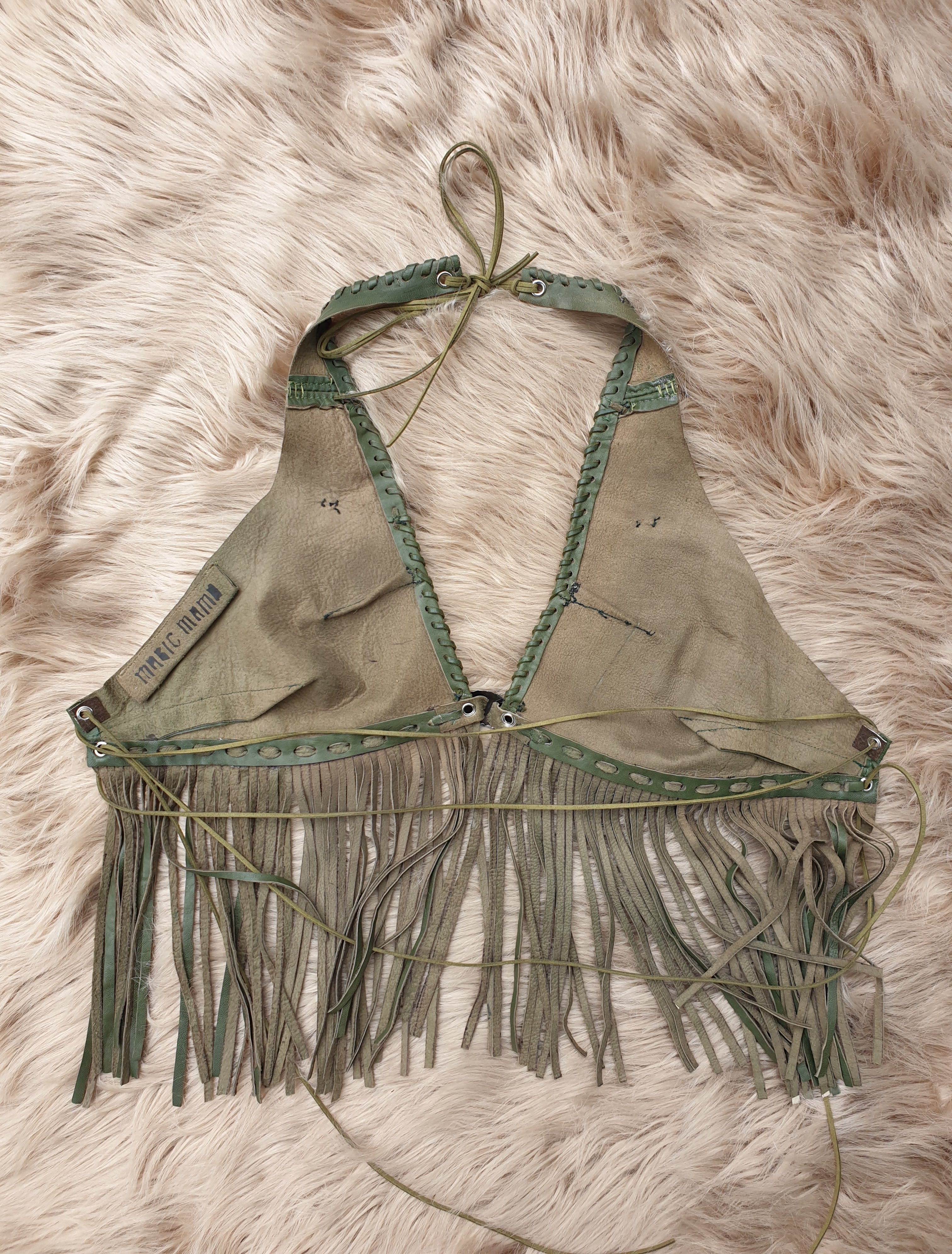 'Green with Envy' Leather Halter + Choker Set