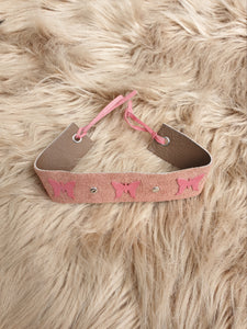 'Butterfly' Pink Leather Butterfly Choker