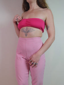 Vintage 70s Hot Pink Boob Tube