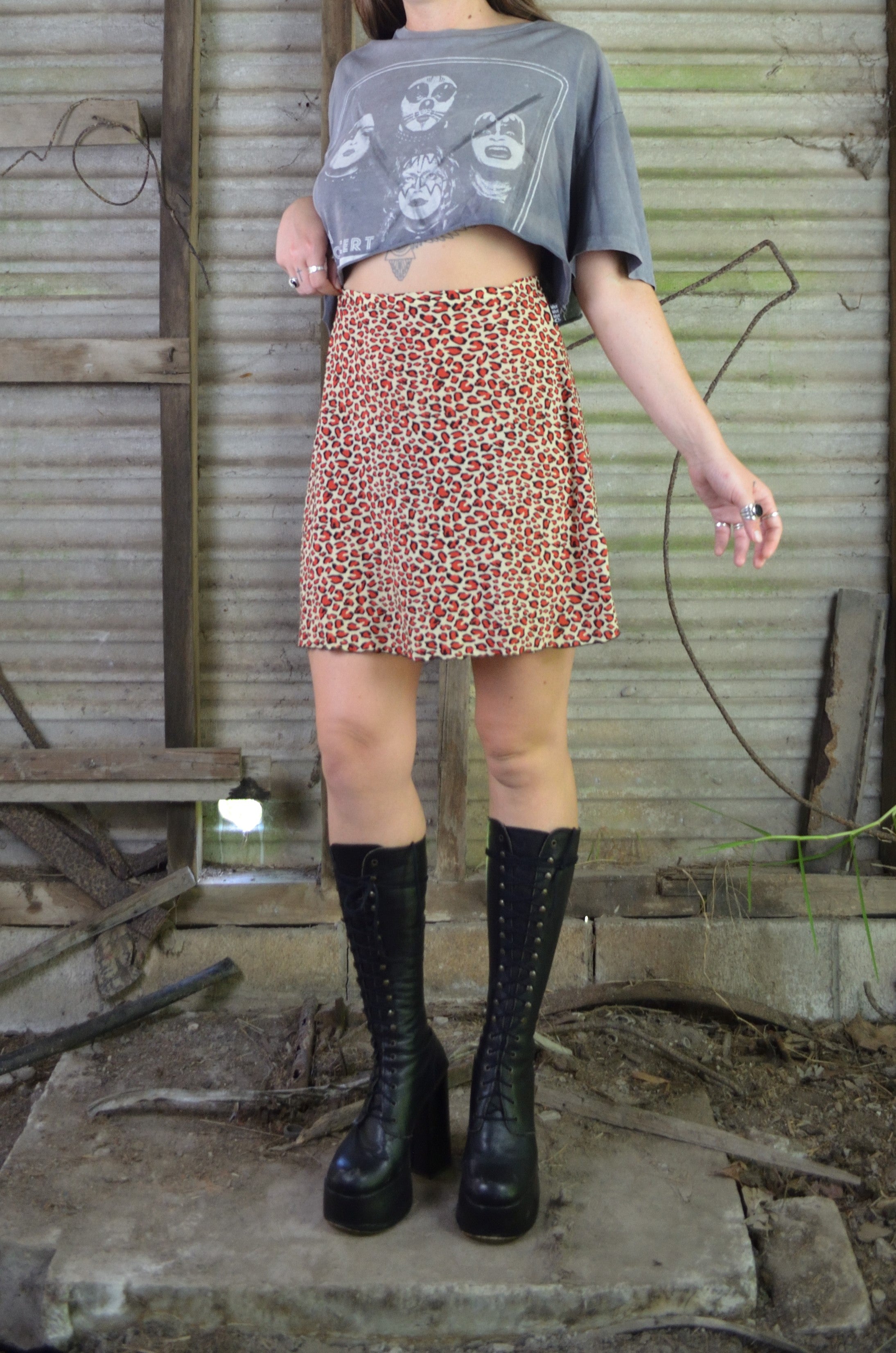 Vintage 90s/00s Leopard Print Mini Skirt