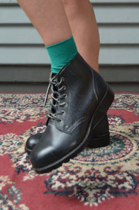 Vintage Heavy Duty Leather Dunlop Steel Cap Punk Boots