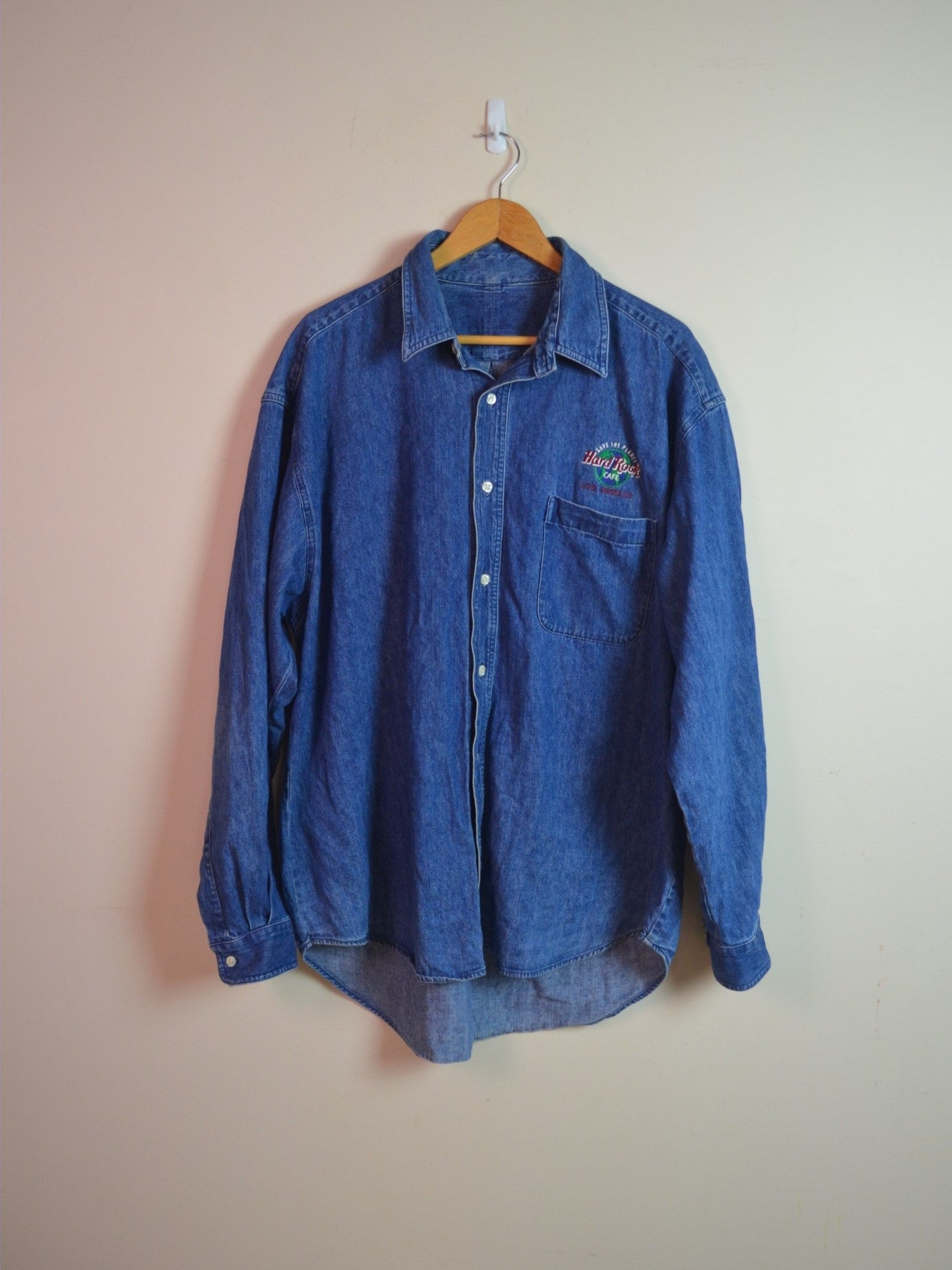 Vintage 90s Hard Rock LA Denim Button Down