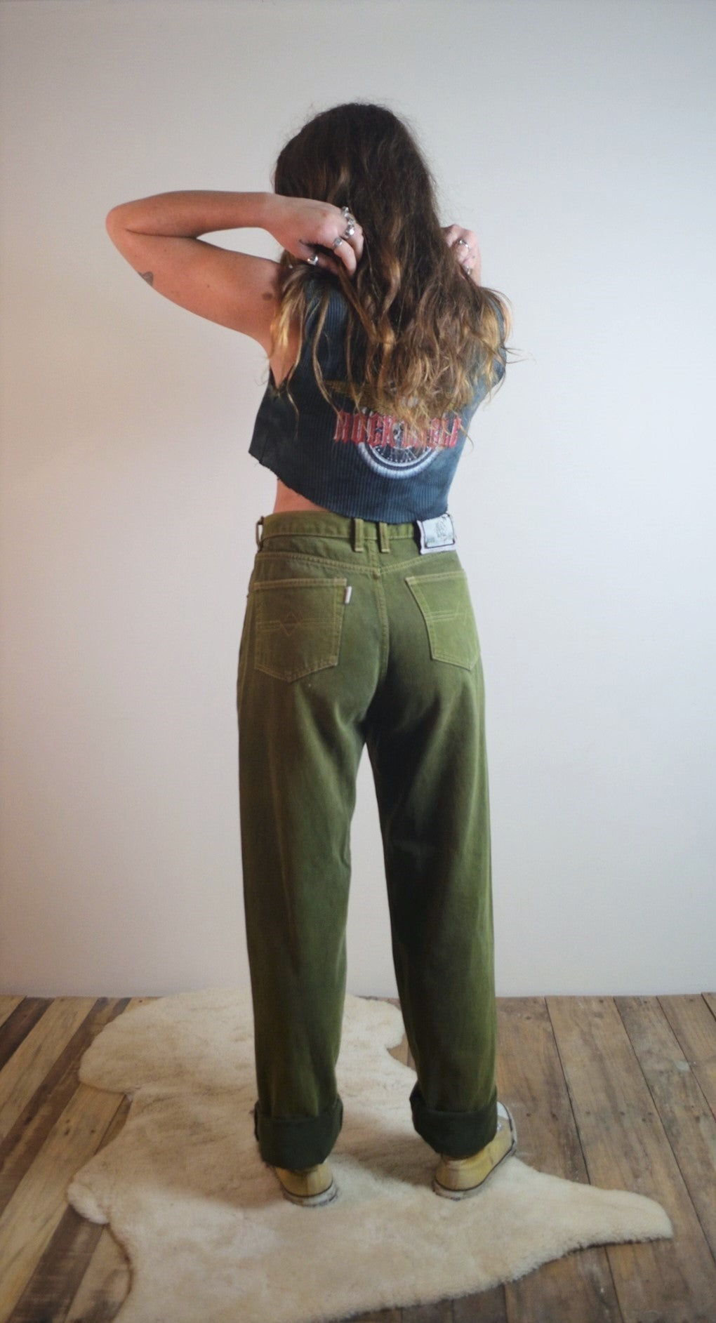 Vintage 90s green denim jeans