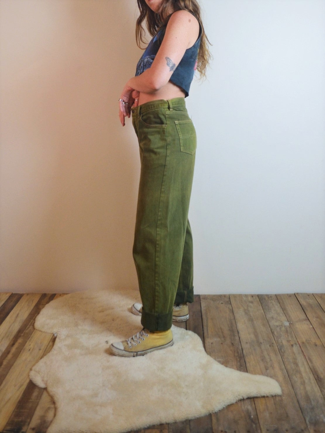 Vintage 90s green denim jeans